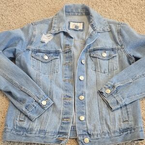 Light Rips Jean Jacket Size Small